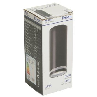 Светильник потолочный Feron ML100 Barrel LUNA MR11 GU10 35W 230V, черный, 51369