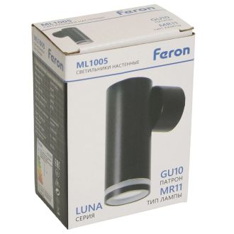 Светильник Feron ML1005 LUNA настенный под лампу GU10, черный, 51375