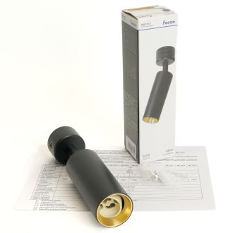 Светильник Feron ML1011 настенно-потолочный под лампу GU10, черный + золото, 51381