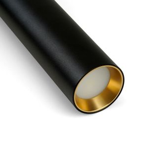 Светильник потолочный Feron ML1018 Barrel levitation на подвесе MR11 35W 230V, черный + золото 40*250, 51387