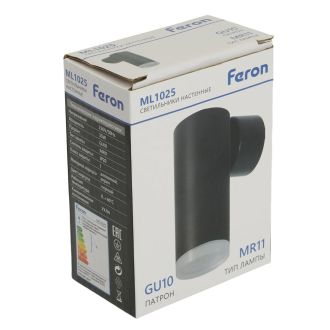 Светильник Feron ML1025 настенный под лампу GU10, черный, 51395