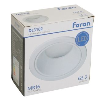 Светильник встраиваемый Feron DL3102 потолочный MR16 G5.3 белый, 51398