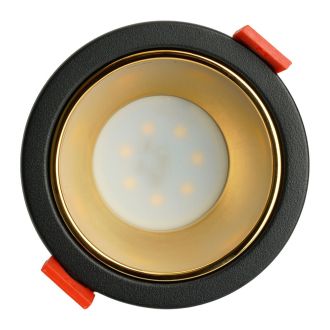 Светильник встраиваемый Feron DL3102 потолочный MR16 G5.3 черный + золото, 51403