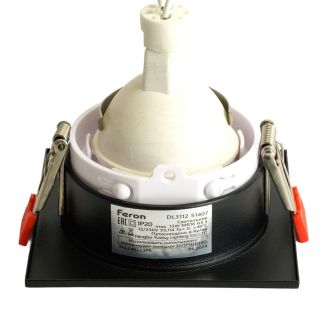 Светильник встраиваемый Feron DL3112 потолочный MR16 G5.3 черный + белый, 51407