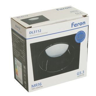 Светильник встраиваемый Feron DL3112 потолочный MR16 G5.3 черный + черный хром, 51408