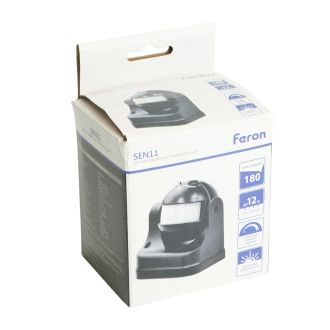 Датчик движения 1200W 12m 180° черный, SEN11, Feron, 51515