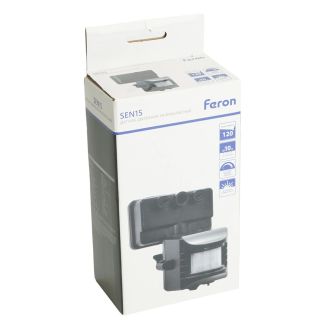 Датчик движения 1200W 10m 120° черный, SEN15/LX02, Feron, 51517
