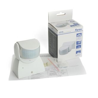 Датчик движения 1200W 12m 180° белый, SEN18, Feron, 51518
