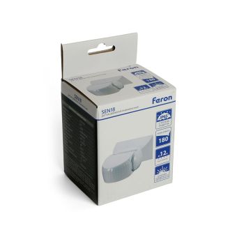 Датчик движения 1200W 12m 180° белый, SEN18, Feron, 51518