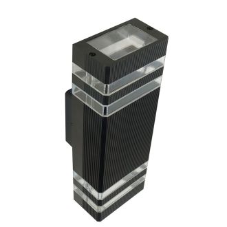 Светильник садово-парковый Feron.ONE DH0807-P, на стену вверх/вниз, 2*GU10 220-240V, черный пластик, 51539