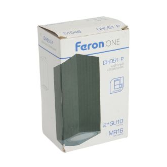 Светильник садово-парковый Feron.ONE DH051-P, на стену, 2*GU10 220-240V, черный пластик, 51546