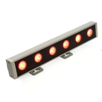Светодиодный линейный прожектор для подсветки стен, красный, 250*40*25mm, 6W DC24V, IP65, Feron LL-893, 51567