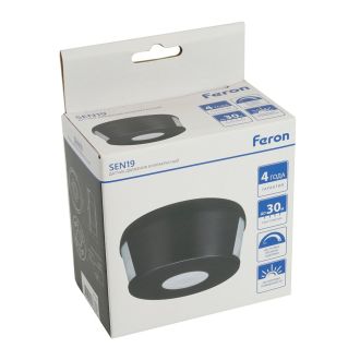 Датчик движения 2000W 30m 360°(верт.) чёрный SEN19, Feron, 51578