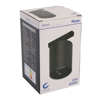 Светильник светодиодный Feron MGN310 трековый низковольтный 12W, 1080 Lm, 4000К, 35 градусов, черный, 51593
