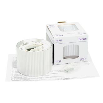 Светильник потолочный Feron HL458 Barrel ARIA 12W, 230V, GX53, белый, 51670