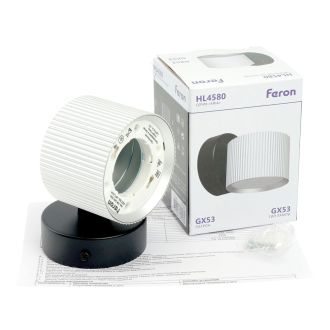 Светильник настенный Feron HL4580 ARIA 12W, 230V, GX53, серебро + черный IP20, 51676