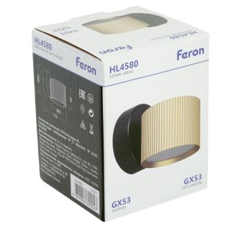Светильник настенный Feron HL4580 ARIA 12W, 230V, GX53, золото+черный IP20, 51677