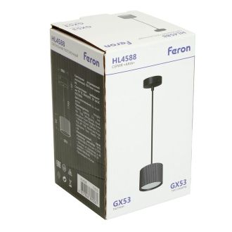 Светильник потолочный Feron Barrel HL4588 ARIA levitation 12W, 230V, GX53, черный, на подвесе 1,7 м, 51679