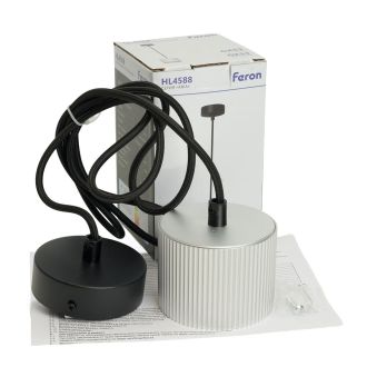 Светильник потолочный Feron Barrel HL4588 ARIA levitation 12W, 230V, GX53, серебро + черный, на подвесе 1,7 м, 51680