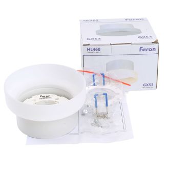 Светильник потолочный Feron HL460 Barrel OPAL 12W, 230V, GX53, белый, 51682