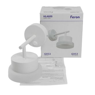 Светильник настенный Feron HL4600 OPAL 12W, 230V, GX53, белый, 51684