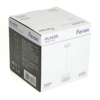 Светильник потолочный Feron Barrel HL4608 OPAL levitation 12W, 230V, GX53, белый, на подвесе 1,7 м, 51686
