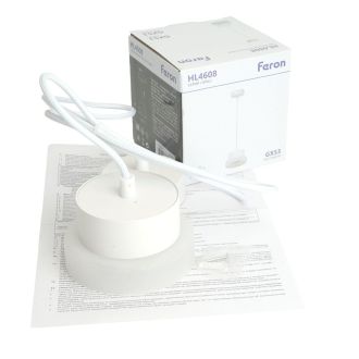 Светильник потолочный Feron Barrel HL4608 OPAL levitation 12W, 230V, GX53, белый, на подвесе 1,7 м, 51686