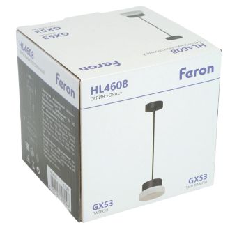 Светильник потолочный Feron Barrel HL4608 OPAL levitation 12W, 230V, GX53, черный, на подвесе 1,7 м, 51687
