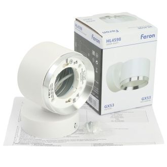 Светильник настенный Feron HL4598 Barrel DUET 12W, 230V, GX53, белый + хром IP20, 51690