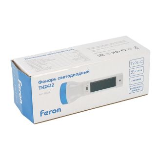 Фонарь ручной Feron TH2412 с солнечной батареей TYPE-C, 51735