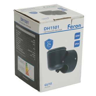 Светильник садово-парковый Feron DH1501, на стену, GU10, 230V, черный, 51739