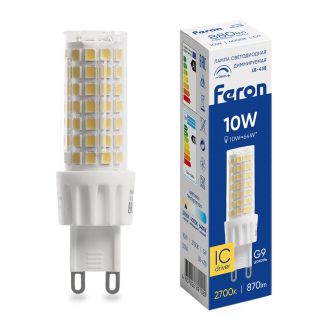 Лампа светодиодная диммируемая Feron LB-438 G9 10W 175-265V 4000K, 51742