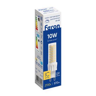 Лампа светодиодная диммируемая Feron LB-438 G9 10W 175-265V 4000K, 51742