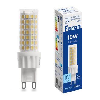 Лампа светодиодная диммируемая Feron LB-438 G9 10W 175-265V 6400K, 51743