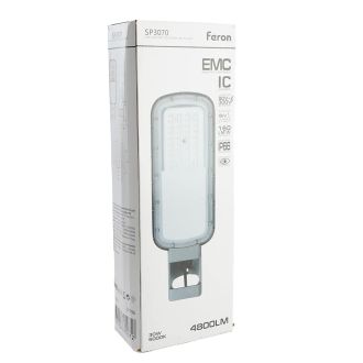 Светодиодный уличный консольный светильник Feron SP3070 30W 5000K 90-300V, серый, 51796