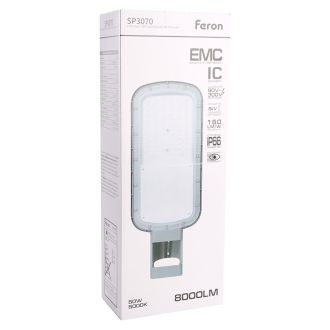Светодиодный уличный консольный светильник Feron SP3070 50W 5000K AC90-300V, серый, 51797