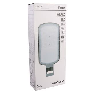 Светодиодный уличный консольный светильник Feron SP3070 100W 5000K AC90-300V, серый, 51800