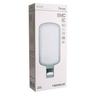 Светодиодный уличный консольный светильник Feron SP3070 100W 4000K AC90-300V, серый, 51808