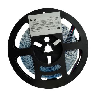 Светодиодная LED лента Feron LS501, 120SMD(3535)/м 11Вт/м 24V 5000*10*1.5мм RGB IP20, 51823