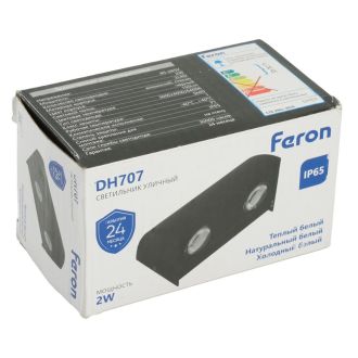 Светильник уличный светодиодный Feron DH707, 2W, 150Lm, 3000/4000/6400К, черный, 51829