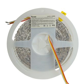 Лента светодиодная 192SMD(2835)/м 16Вт/м 24V 5000*8*1.44мм 3000К+6500K, IP20, LS504, Feron, 51835