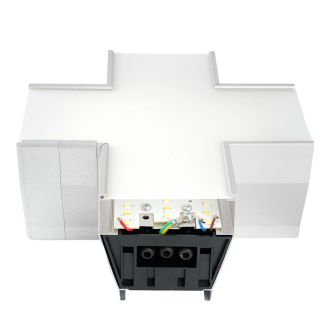 Светильник коннектор Feron AL4036X 6W 660Lm 3000К-4000К-6400K, X-образный, с ручным переключением режимов, серебро, 160*160*70мм возмож. соедин. в линию, серия RetailRay, 51874