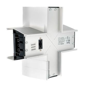 Светильник коннектор Feron AL4036X 6W 660Lm 3000К-4000К-6400K, X-образный, с ручным переключением режимов, серебро, 160*160*70мм возмож. соедин. в линию, серия RetailRay, 51874