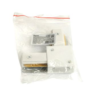 Коннектор угловой однофазный для шинопровода, белый, LD1021, Feron, 51899