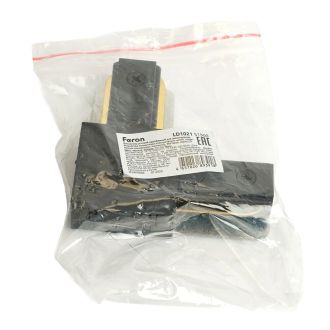 Коннектор угловой однофазный для шинопровода, черный, LD1021, Feron, 51900