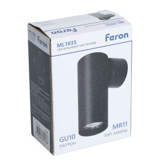 Светильник Feron ML1035 настенный под лампу GU10, черный, 51928