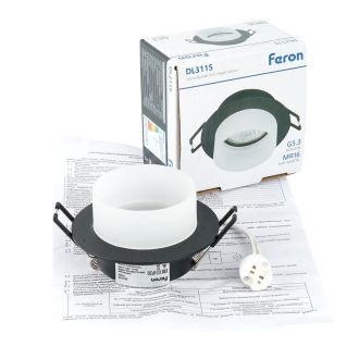 Светильник встраиваемый Feron DL3115 потолочный MR16 G5.3 черный, 51934