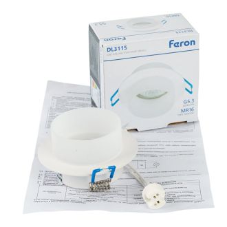 Светильник встраиваемый Feron DL3115 потолочный MR16 G5.3 белый, 51935