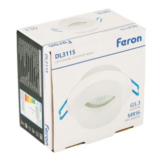 Светильник встраиваемый Feron DL3115 потолочный MR16 G5.3 белый, 51935