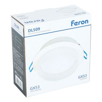 Светильник встраиваемый Feron DL509 потолочный GX53 белый, 51937